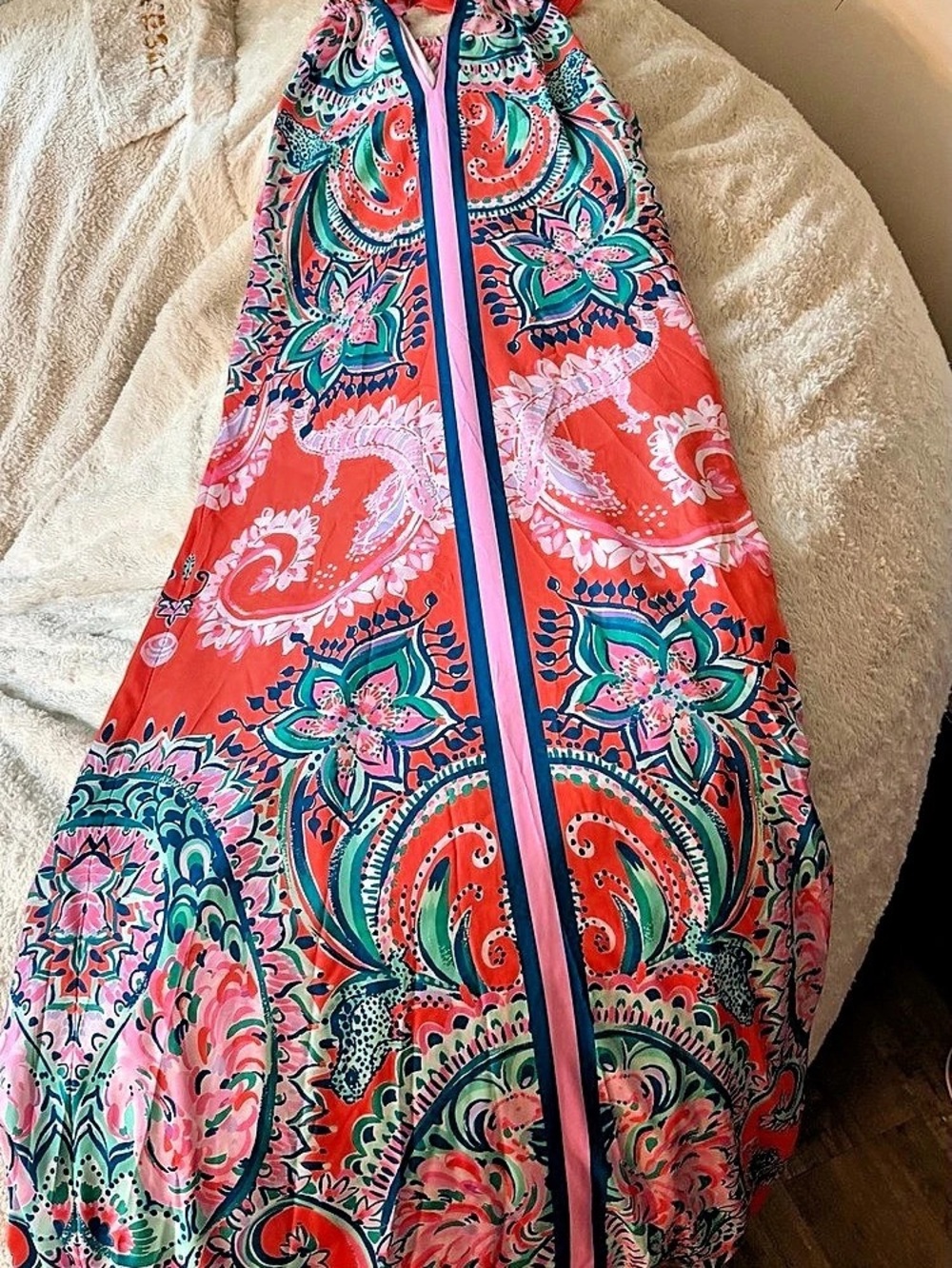 Lilly Pulitzer Paisley Maxi Dress in Pink & Blue Size 10